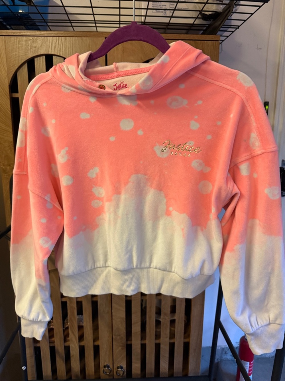 Justice Pink & White Tie-Dye Hoodie set